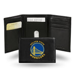 Wholesale NBA Golden State Warriors Embroidered Genuine Leather Tri-fold Wallet 3.25" x 4.25" - Slim By Rico Industries
