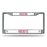 Wholesale NBA Houston Rockets 12" x 6" Silver Chrome Car/Truck/SUV Auto Accessory By Rico Industries