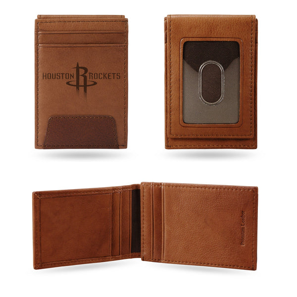Wholesale NBA Houston Rockets Genuine Leather Front Pocket Wallet - Slim Wallet By Rico Industries