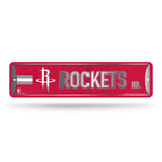 Wholesale NBA Houston Rockets Metal Street Sign 4" x 15" Home Décor - Bedroom - Office - Man Cave By Rico Industries