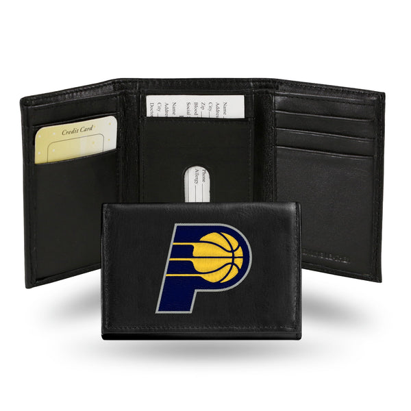 Wholesale NBA Indiana Pacers Embroidered Genuine Leather Tri-fold Wallet 3.25" x 4.25" - Slim By Rico Industries