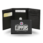 Wholesale NBA Los Angeles Clippers Embroidered Genuine Leather Tri-fold Wallet 3.25" x 4.25" - Slim By Rico Industries