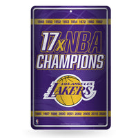 Wholesale NBA Los Angeles Lakers 11" x 17" Large Metal Home Décor Sign By Rico Industries