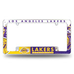Wholesale NBA Los Angeles Lakers 12" x 6" Chrome All Over Automotive License Plate Frame for Car/Truck/SUV By Rico Industries