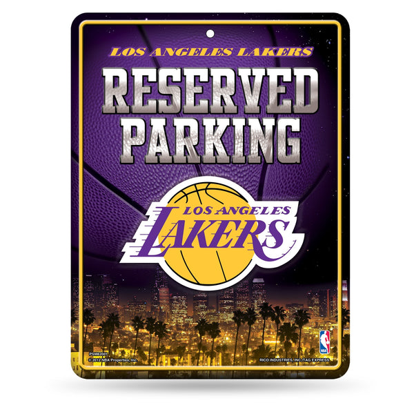 Wholesale NBA Los Angeles Lakers 8.5" x 11" Metal Parking Sign - Great for Man Cave, Bed Room, Office, Home Décor By Rico Industries