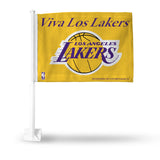 Wholesale NBA Los Angeles Lakers Double Sided Car Flag - 16" x 19" - Strong Pole that Hooks Onto Car/Truck/Automobile By Rico Industries