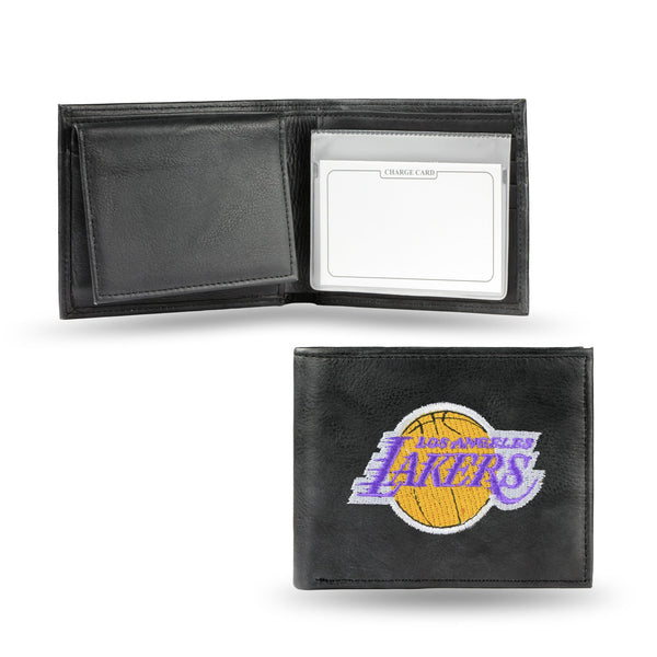 Wholesale NBA Los Angeles Lakers Embroidered Genuine Leather Billfold Wallet 3.25" x 4.25" - Slim By Rico Industries