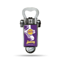 Wholesale NBA Los Angeles Lakers Magnetic Bottle Opener, Stainless Steel, Strong Magnet to Display on Fridge By Rico Industries