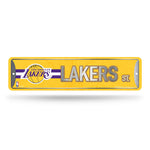 Wholesale NBA Los Angeles Lakers Metal Street Sign 4" x 15" Home Décor - Bedroom - Office - Man Cave By Rico Industries