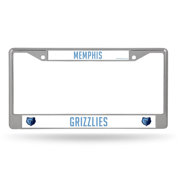 Wholesale NBA Memphis Grizzlies 12" x 6" Silver Chrome Car/Truck/SUV Auto Accessory By Rico Industries