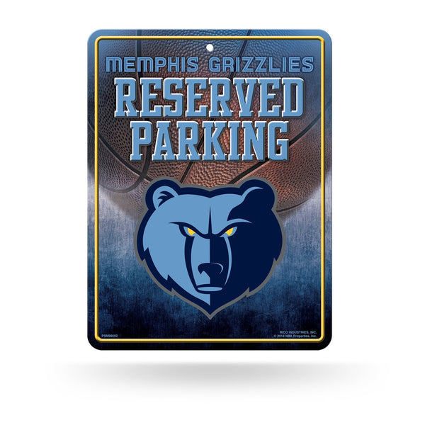 Wholesale NBA Memphis Grizzlies 8.5" x 11" Metal Parking Sign - Great for Man Cave, Bed Room, Office, Home Décor By Rico Industries