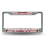 Wholesale NBA Miami Heat 12" x 6" Silver Bling Chrome Car/Truck/SUV Auto Accessory By Rico Industries