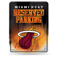 Wholesale NBA Miami Heat 8.5" x 11" Metal Parking Sign - Great for Man Cave, Bed Room, Office, Home Décor By Rico Industries