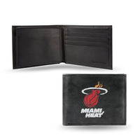 Wholesale NBA Miami Heat Embroidered Genuine Leather Billfold Wallet 3.25" x 4.25" - Slim By Rico Industries