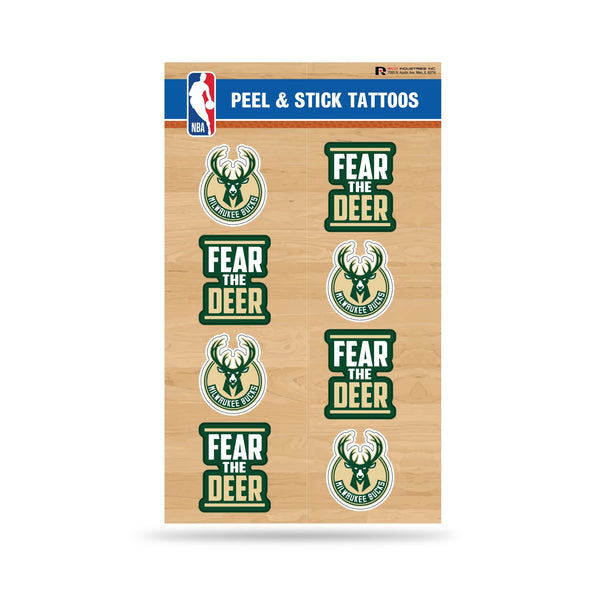 Wholesale NBA Milwaukee Bucks Peel & Stick Temporary Tattoos - Eye Black - Game Day Approved! By Rico Industries