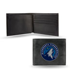 Wholesale NBA Minnesota Timberwolves Embroidered Genuine Leather Billfold Wallet 3.25" x 4.25" - Slim By Rico Industries