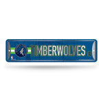 Wholesale NBA Minnesota Timberwolves Metal Street Sign 4" x 15" Home Décor - Bedroom - Office - Man Cave By Rico Industries