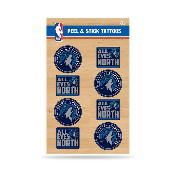Wholesale NBA Minnesota Timberwolves Peel & Stick Temporary Tattoos - Eye Black - Game Day Approved! By Rico Industries