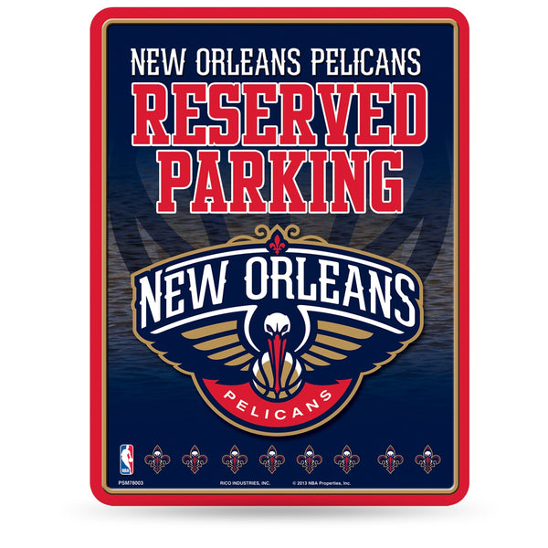 Wholesale NBA New Orleans Pelicans 8.5" x 11" Metal Parking Sign - Great for Man Cave, Bed Room, Office, Home Décor By Rico Industries