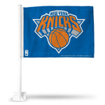 Wholesale NBA New York Knicks Double Sided Car Flag - 16" x 19" - Strong Pole that Hooks Onto Car/Truck/Automobile By Rico Industries