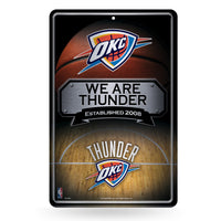 Wholesale NBA Oklahoma City Thunder 11" x 17" Large Metal Home Décor Sign By Rico Industries