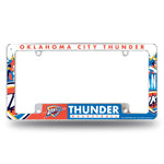 Wholesale NBA Oklahoma City Thunder 12" x 6" Chrome All Over Automotive License Plate Frame for Car/Truck/SUV By Rico Industries