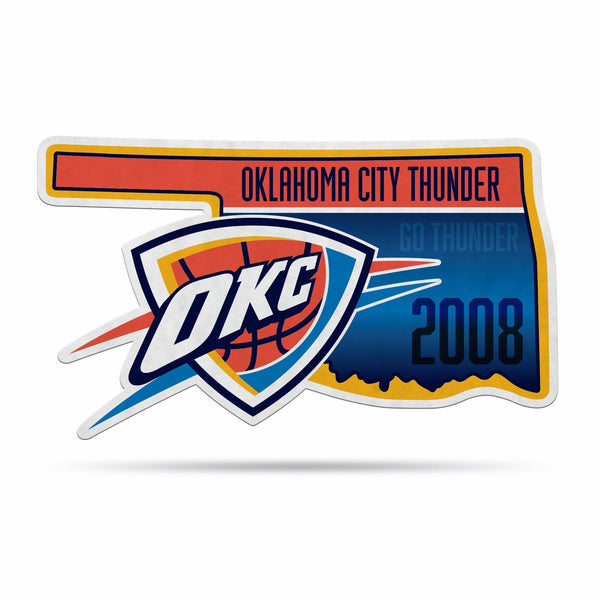 Wholesale NBA Oklahoma City Thunder Classic State Shape Cut Pennant - Home and Living Room Décor - Soft Felt EZ to Hang By Rico Industries