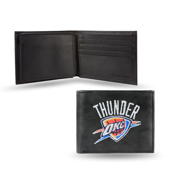 Wholesale NBA Oklahoma City Thunder Embroidered Genuine Leather Billfold Wallet 3.25" x 4.25" - Slim By Rico Industries