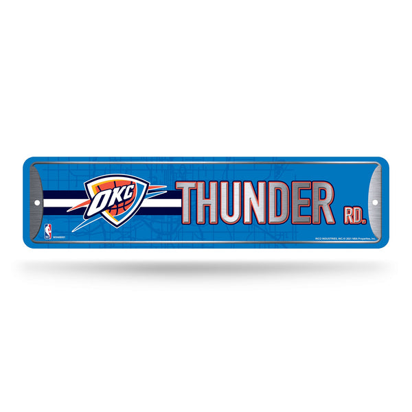Wholesale NBA Oklahoma City Thunder Metal Street Sign 4" x 15" Home Décor - Bedroom - Office - Man Cave By Rico Industries