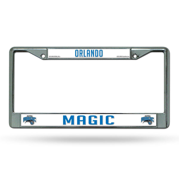 Wholesale NBA Orlando Magic 12" x 6" Silver Chrome Car/Truck/SUV Auto Accessory By Rico Industries