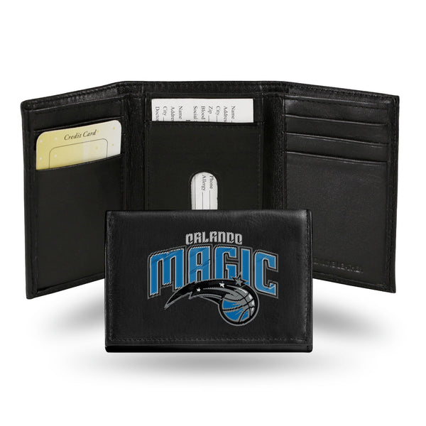 Wholesale NBA Orlando Magic Embroidered Genuine Leather Tri-fold Wallet 3.25" x 4.25" - Slim By Rico Industries