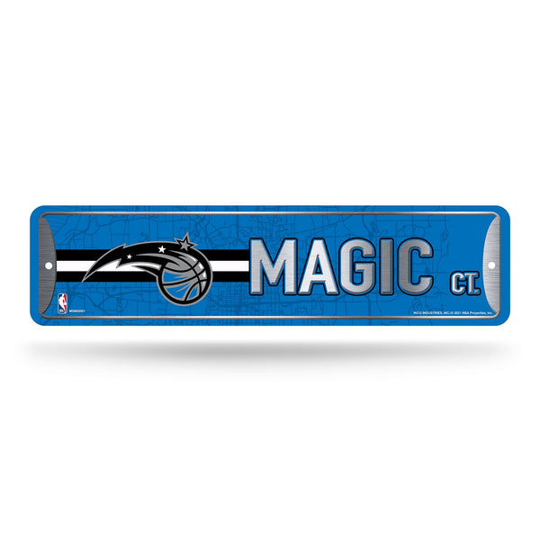 Wholesale NBA Orlando Magic Metal Street Sign 4" x 15" Home Décor - Bedroom - Office - Man Cave By Rico Industries