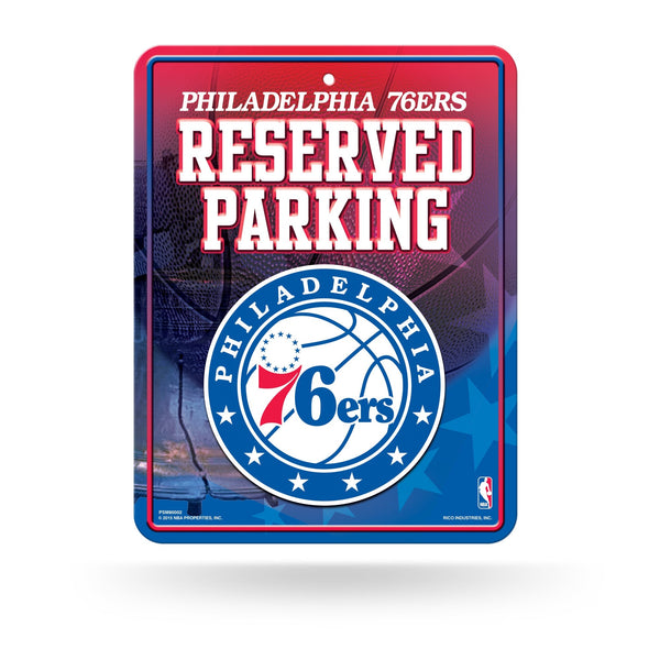 Wholesale NBA Philadelphia 76ers 8.5" x 11" Metal Parking Sign - Great for Man Cave, Bed Room, Office, Home Décor By Rico Industries