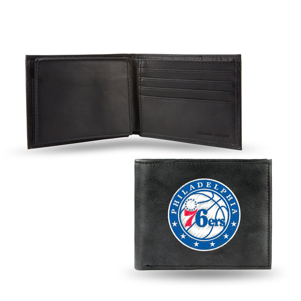Wholesale NBA Philadelphia 76ers Embroidered Genuine Leather Billfold Wallet 3.25" x 4.25" - Slim By Rico Industries