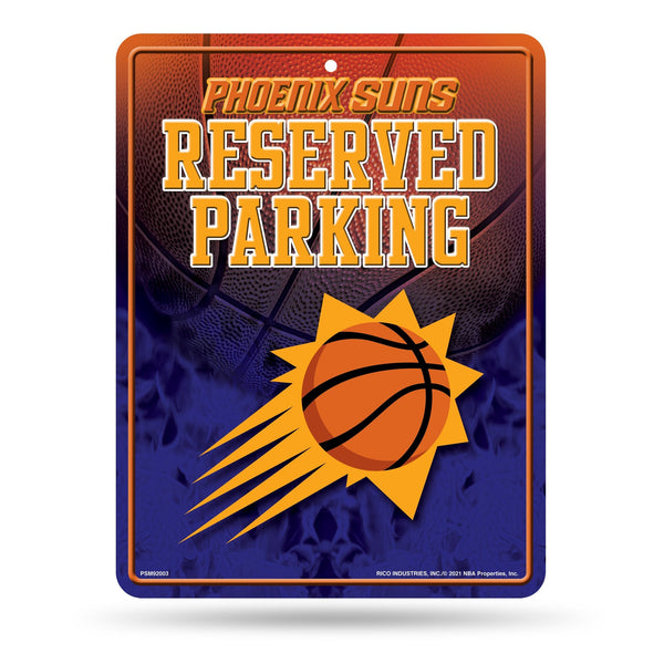 Wholesale NBA Phoenix Suns 8.5" x 11" Metal Parking Sign - Great for Man Cave, Bed Room, Office, Home Décor By Rico Industries
