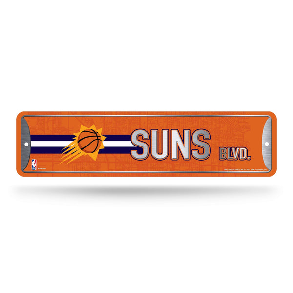 Wholesale NBA Phoenix Suns Metal Street Sign 4" x 15" Home Décor - Bedroom - Office - Man Cave By Rico Industries