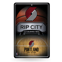 Wholesale NBA Portland Trail Blazers 11" x 17" Large Metal Home Décor Sign By Rico Industries