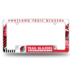Wholesale NBA Portland Trail Blazers 12" x 6" Chrome All Over Automotive License Plate Frame for Car/Truck/SUV By Rico Industries