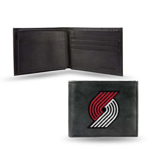 Wholesale NBA Portland Trail Blazers Embroidered Genuine Leather Billfold Wallet 3.25" x 4.25" - Slim By Rico Industries