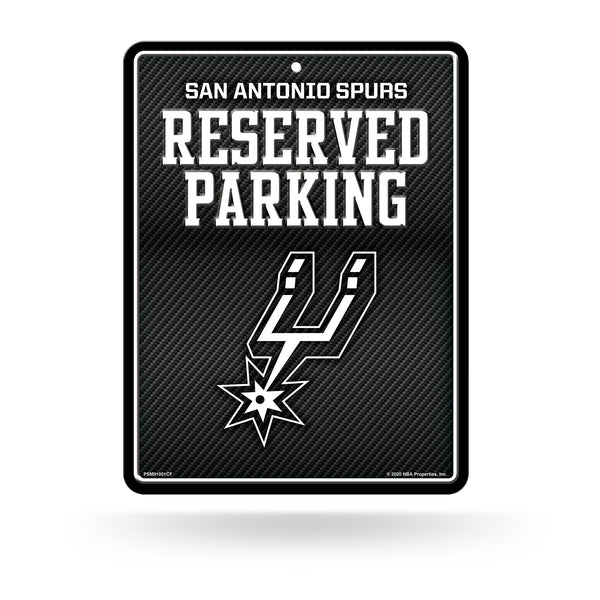 Wholesale NBA San Antonio Spurs 8.5" x 11" Carbon Fiber Metal Parking Sign - Great for Man Cave, Bed Room, Office, Home Décor By Rico Industries