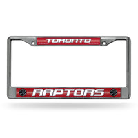 Wholesale NBA Toronto Raptors 12" x 6" Silver Bling Chrome Car/Truck/SUV Auto Accessory By Rico Industries