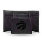 Wholesale NBA Toronto Raptors Laser Engraved Black Tri-Fold Wallet - Men's Accessory By Rico Industries