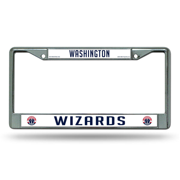 Wholesale NBA Washington Wizards 12" x 6" Silver Chrome Car/Truck/SUV Auto Accessory By Rico Industries
