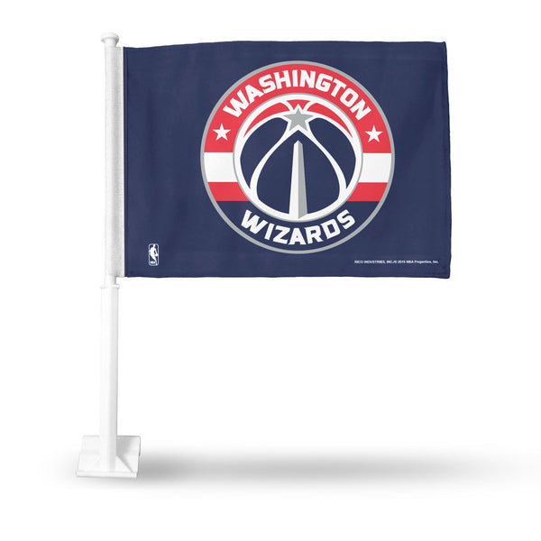Wholesale NBA Washington Wizards Double Sided Car Flag - 16" x 19" - Strong Pole that Hooks Onto Car/Truck/Automobile By Rico Industries