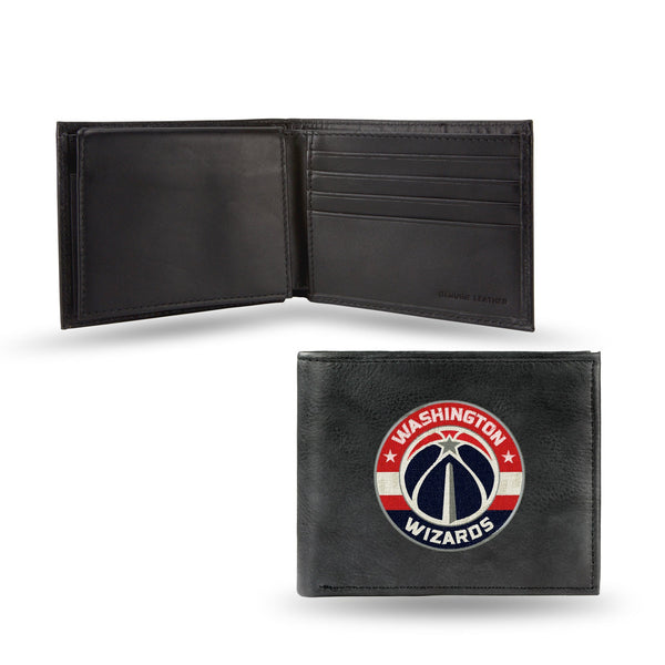 Wholesale NBA Washington Wizards Embroidered Genuine Leather Billfold Wallet 3.25" x 4.25" - Slim By Rico Industries