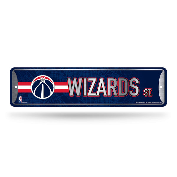 Wholesale NBA Washington Wizards Metal Street Sign 4" x 15" Home Décor - Bedroom - Office - Man Cave By Rico Industries