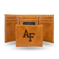 Wholesale NCAA Air Force Academy Falcons Laser Engraved Brown Tri-Fold Wallet - Men's Accessory By Rico Industries