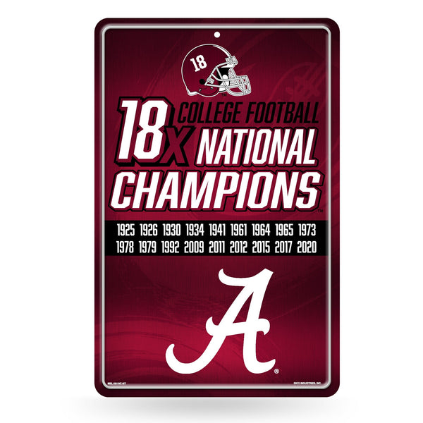 Wholesale NCAA Alabama Crimson Tide 11" x 17" Large Metal Home Décor Sign By Rico Industries