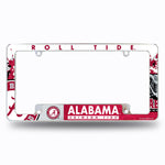 Wholesale NCAA Alabama Crimson Tide 12" x 6" Chrome All Over Automotive License Plate Frame for Car/Truck/SUV By Rico Industries