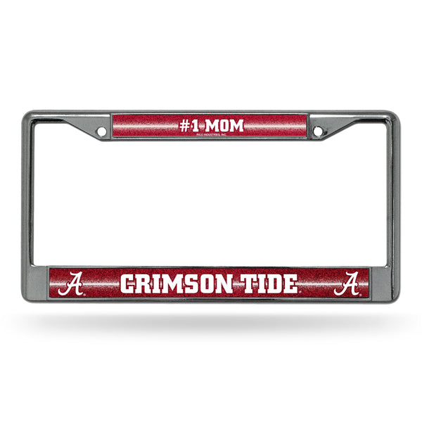 Wholesale NCAA Alabama Crimson Tide 12" x 6" Silver Bling Chrome Car/Truck/SUV Auto Accessory By Rico Industries